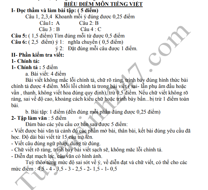 De thi giua ki 1 mon Tieng Viet lop 5 TH Dai Dong 2019