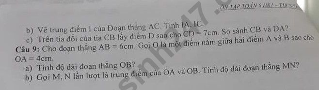 De cuong ki 1 Toan lop 6 Truong THCS Tan Mai nam 2019