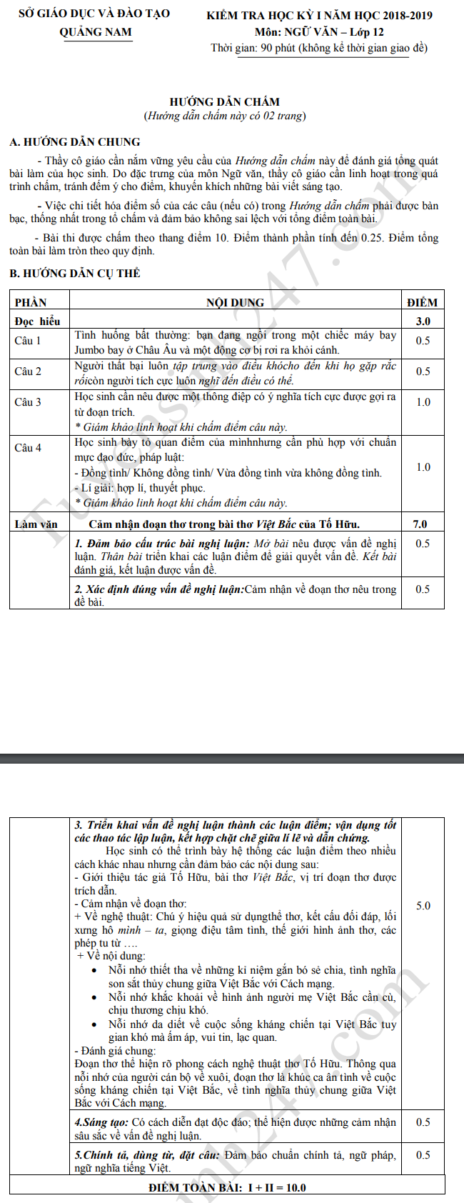 De thi ki 1 lop 12 mon Van 2019 - So GD Quang Nam