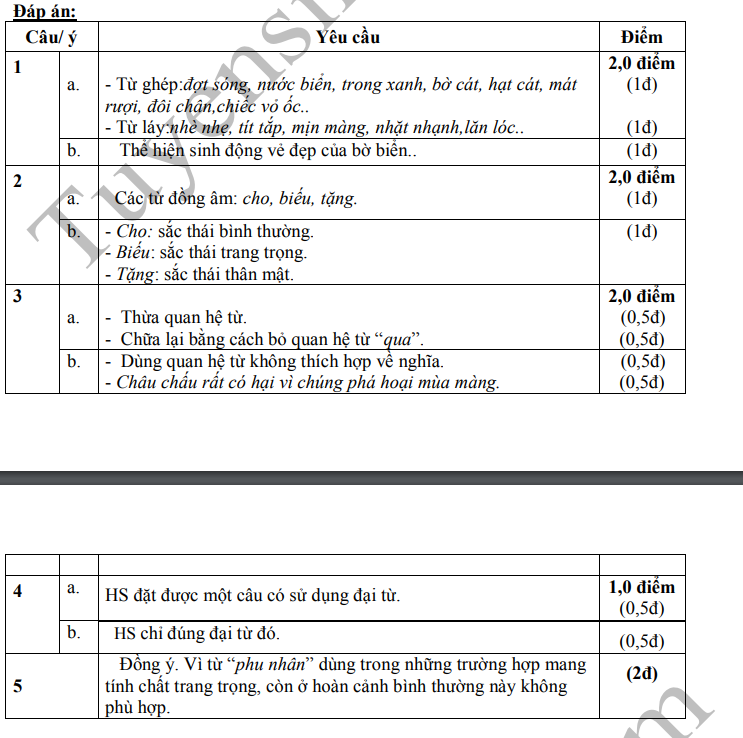 De thi ki 1 lop 7 mon Van 2019 - 2020 THCS Dinh Tien Hoang