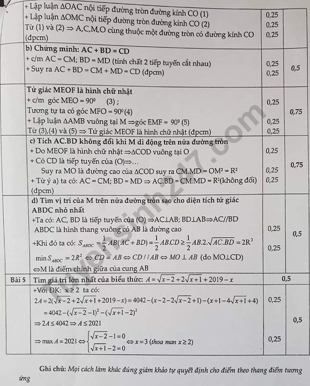 De thi ki 1 mon Toan lop 9 Quan Hai Ba Trung 2019 - Co dap an