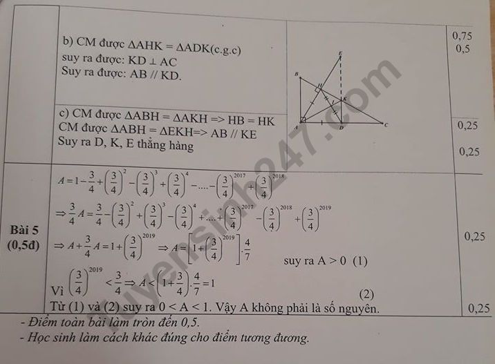 De thi ki 1 lop 7 mon Toan 2019 - Phong GD Thach That (Co dap an)