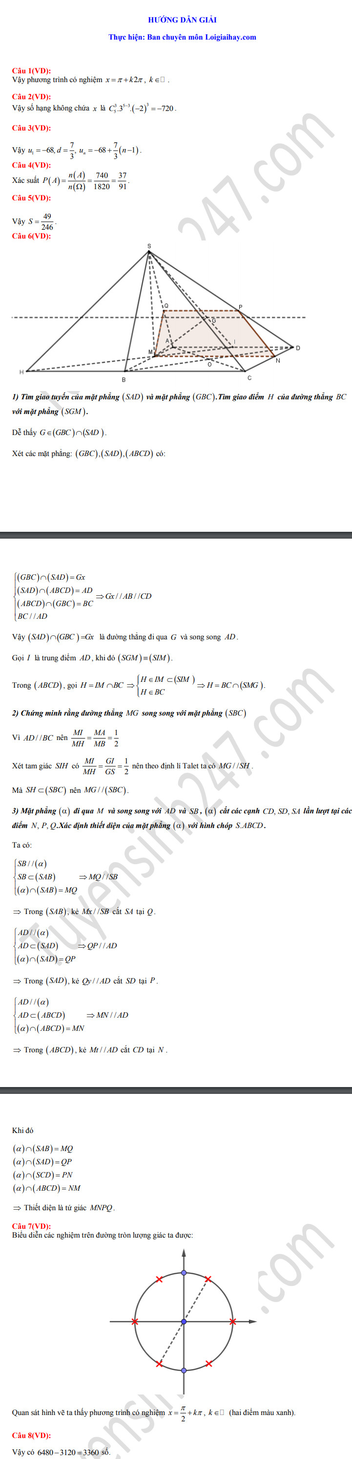 De thi cuoi ki 1 mon Toan lop 11 - THPT Tran Phu nam 2019