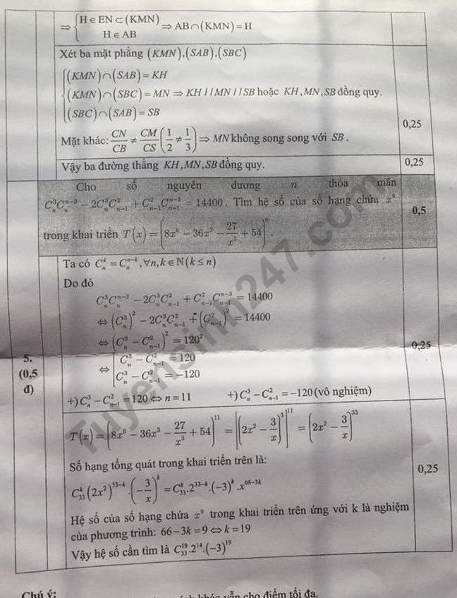 De thi ki 1 mon Toan lop 11 So GD Bac Ninh co dap an 2019