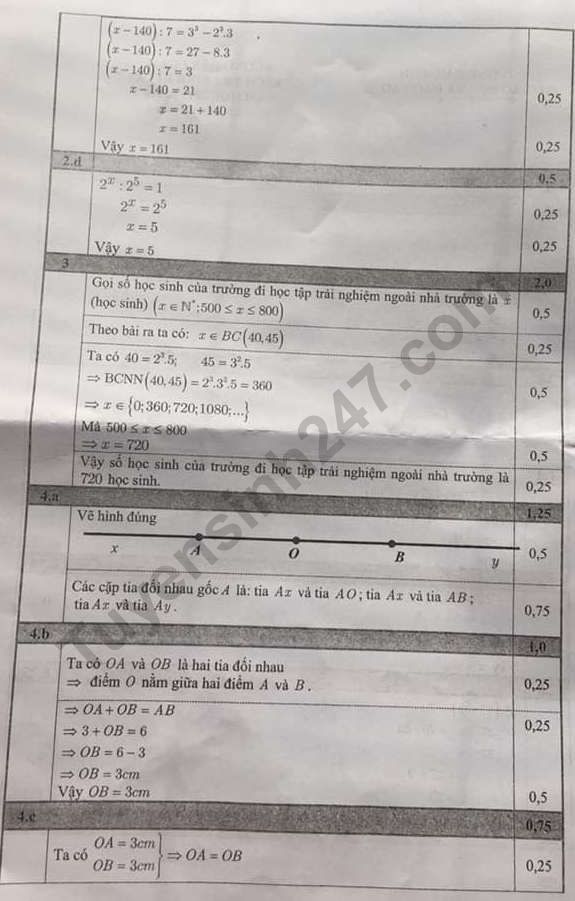 De ki 1 lop 6 mon Toan So GD Bac Ninh 2019 - 2020