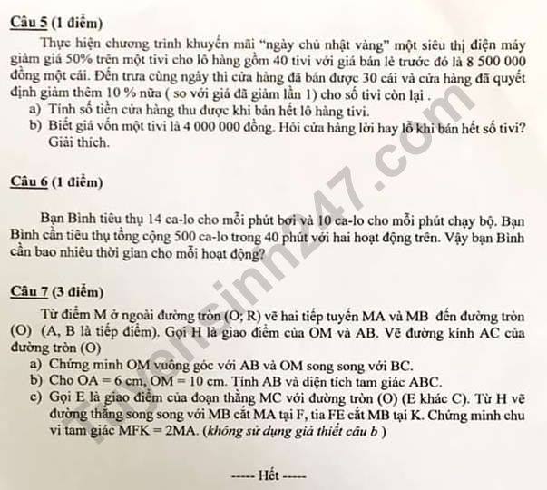 De thi ki 1 mon Toan lop 9 Phong GD&DT Quan 4 nam 2019