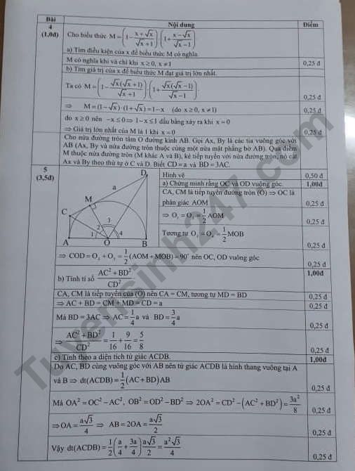 De thi ki 1 lop 9 mon Toan So GD Da Nang 2019 - 2020 co dap an