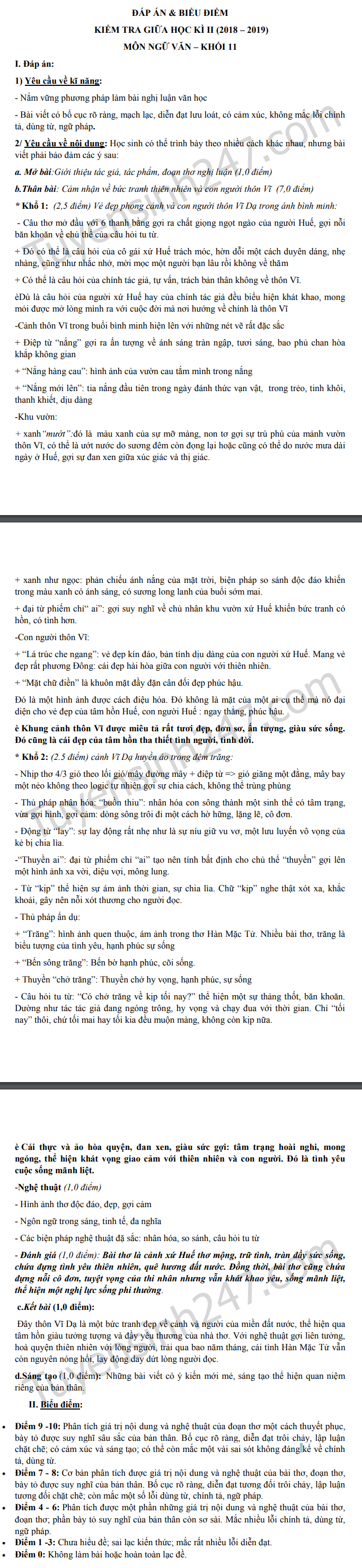 De thi giua ki 2 mon Van lop 11 THPT Nguyen Thi Minh Khai 2019