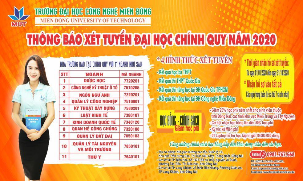 Dai hoc Cong nghe mien Dong tuyen sinh nam 2020
