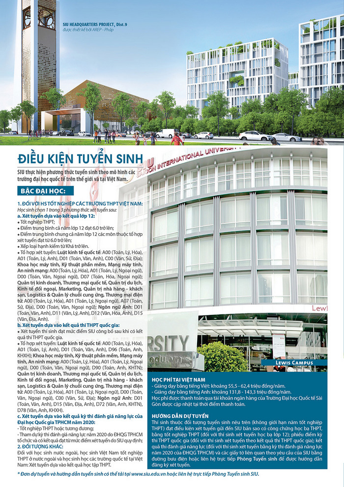 Dai hoc Quoc te Sai Gon cong bo phuong an tuyen sinh 2020