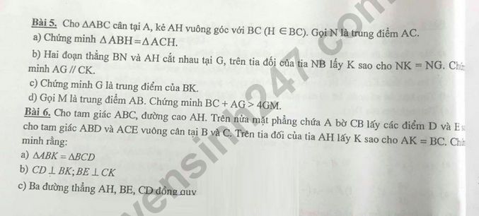 De cuong on tap ki 2 lop 7 mon Toan 2020 - THCS Le Quy Don