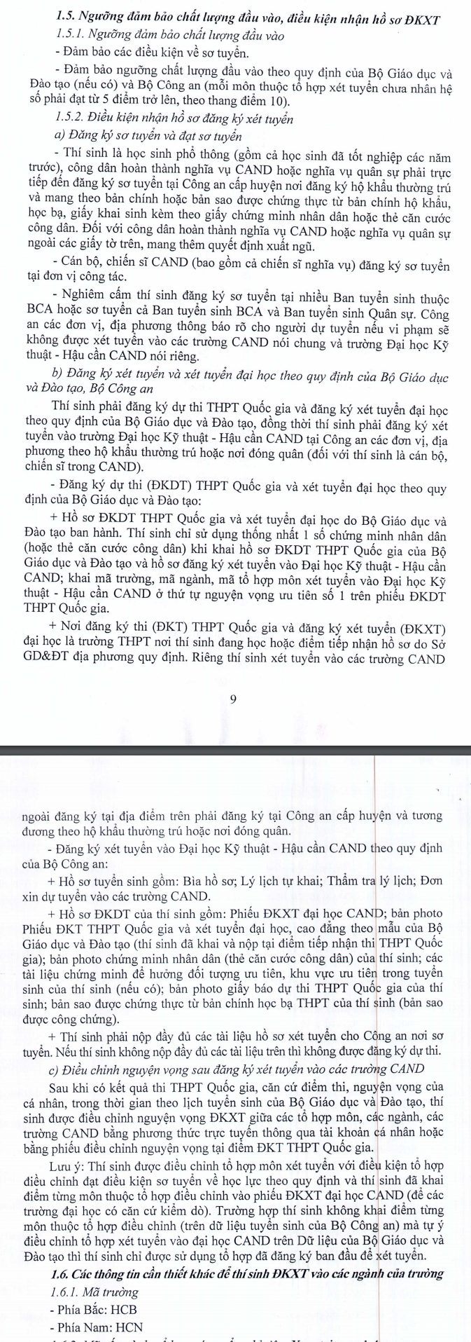 Thong tin tuyen sinh Dai hoc Ky thuat hau can CAND 2020