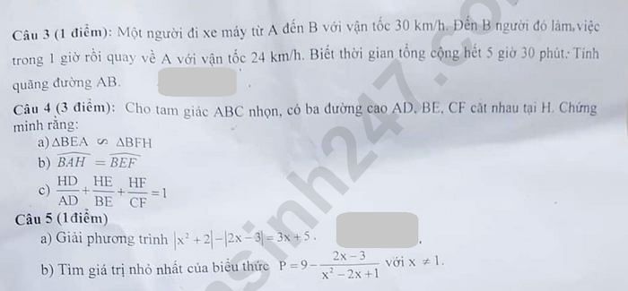 De thi hoc ki 2 nam 2020 THCS Hoang Van Thu mon Toan lop 8