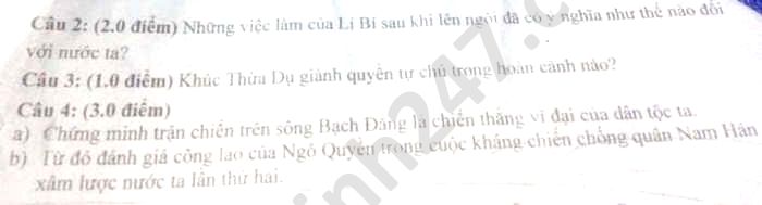 De thi hoc ki 2 mon Su lop 6 nam 2020 THCS Bach Dang