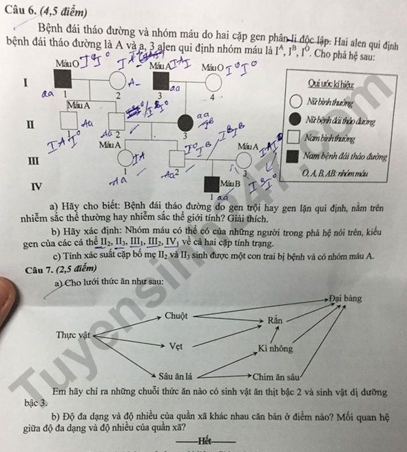 De thi mon Sinh chuyen vao lop 10 tinh Phu Yen nam 2020