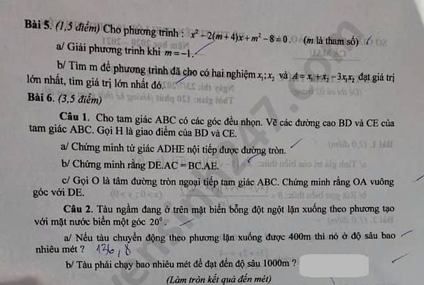 De thi vao lop 10 chuyen mon Toan Ca Mau nam 2020