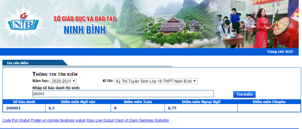 Da co diem thi vao lop 10 Ninh Binh nam 2020