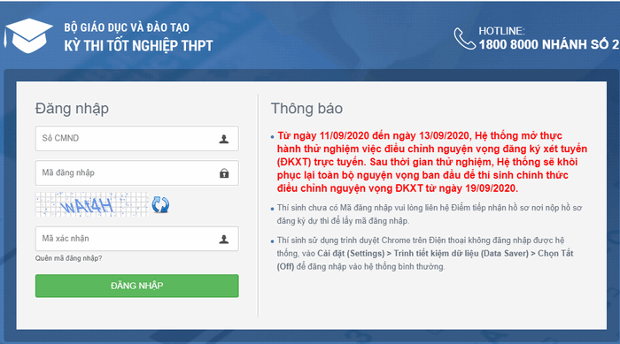 Thi sinh duoc thu dieu chinh nguyen vong xet tuyen trong 3 ngay