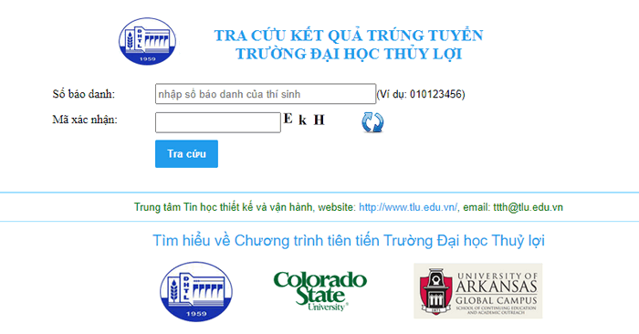 Tra cuu ket qua trung tuyen Dai hoc Thuy Loi nam 2020