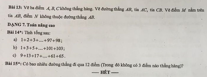 De cuong on tap giua ki 1 mon Toan lop 6 - Truong Vinschool 2020