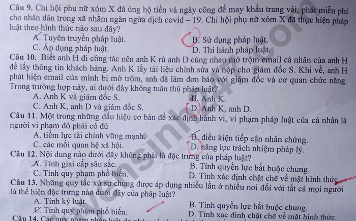 De kiem tra giua ki 1 mon GDCD lop 12 THPT Can Thanh 2020
