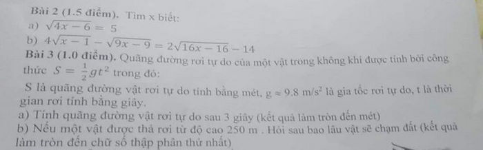 De kiem tra giua HK1 lop 9 mon Toan - THCS Cau Kieu nam 2020