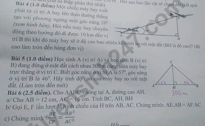 De kiem tra giua HK1 lop 9 mon Toan - THCS Cau Kieu nam 2020