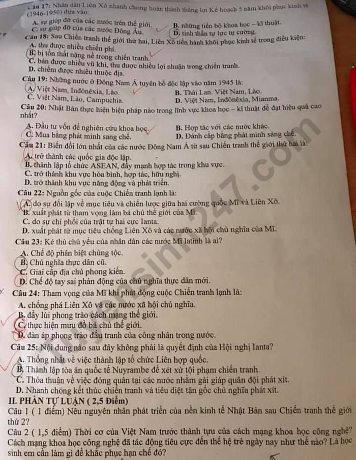 De kiem tra dinh ky nam 2020 mon Su 12 - THPT Son Dong so 2
