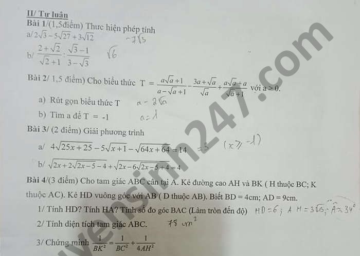 De kiem tra giua HK1 nam 2020 THCS Phung Chi Kien Toan lop 9