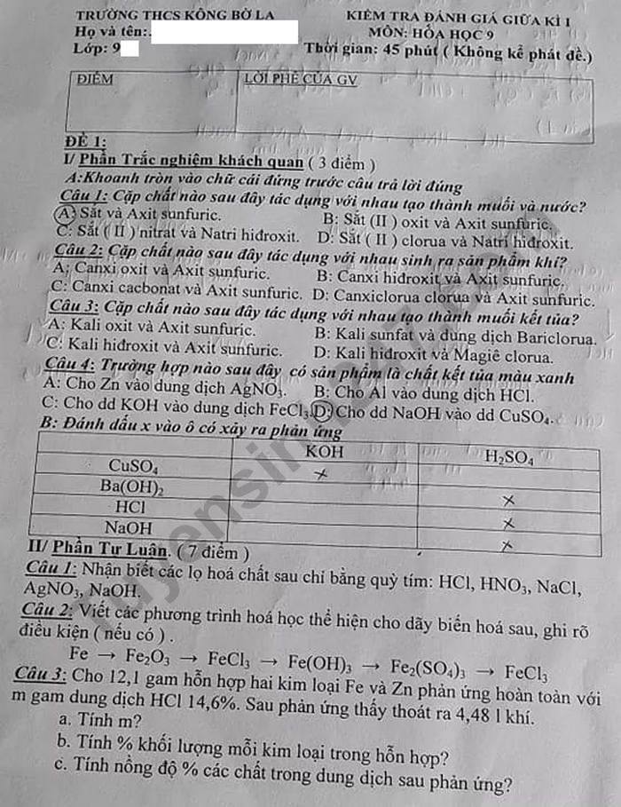 De kiem tra giua HK1 nam 2020 THCS Kong Bo La Hoa lop 9