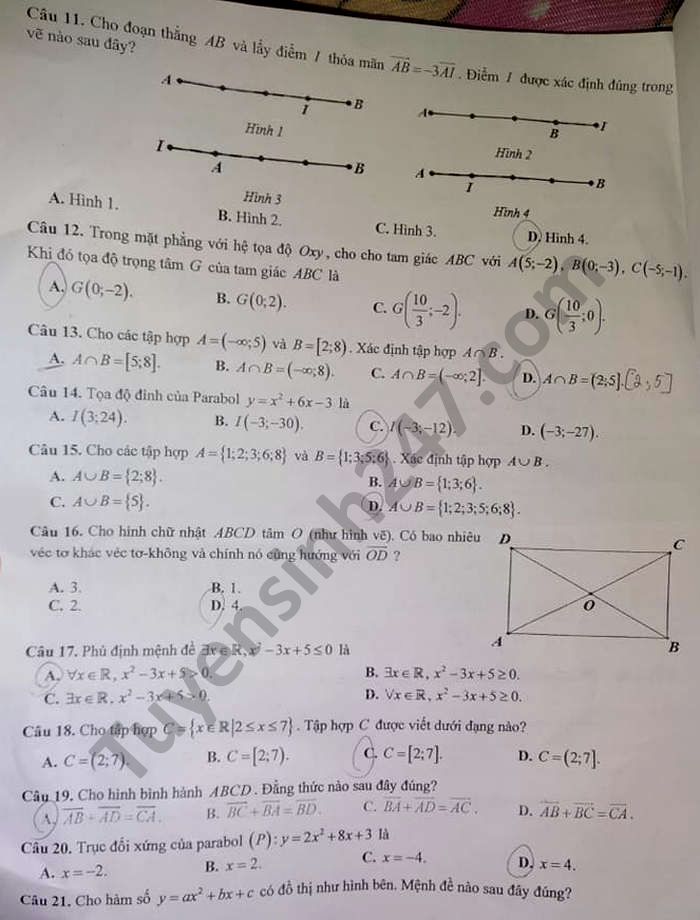 De kiem tra giua HK1 Toan lop 10 nam 2020 THPT Van Lang