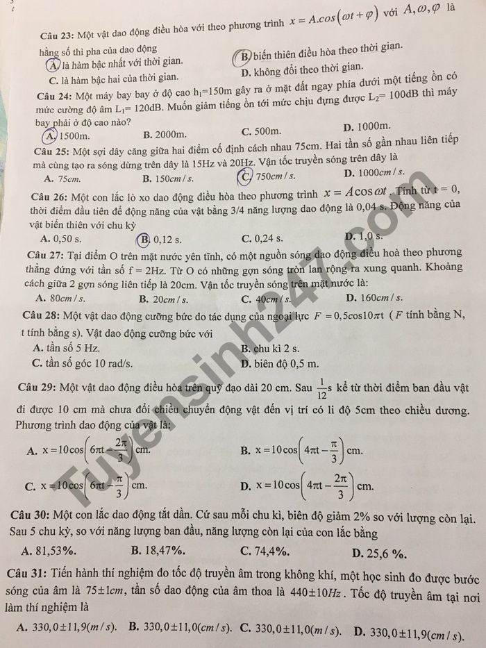De thi thu Tot nghiep THPT 2021 mon Ly lan 1 - THPT Chuyen Thoai Ngoc Hau