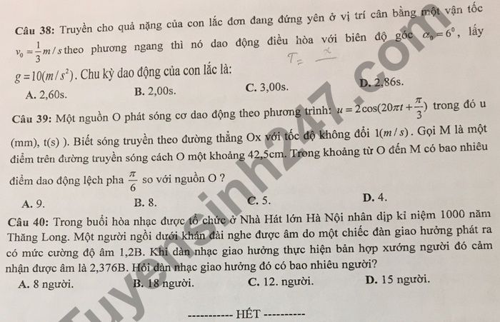 De thi thu Tot nghiep THPT 2021 mon Ly lan 1 - THPT Chuyen Thoai Ngoc Hau