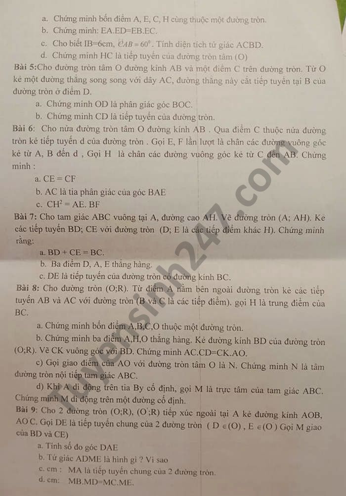 De cuong on tap HK1 THCS Bac Son nam 2020 Toan lop 9