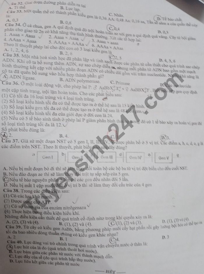 De thi thu Tot nghiep THPT 2021 mon Sinh lan 2 THPT Chuyen Bac Ninh