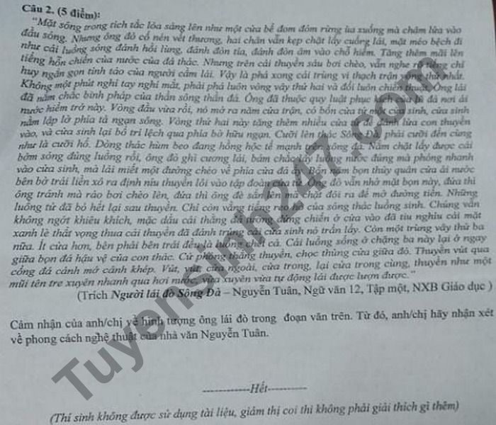 De thi thu Tot nghiep THPT 2021 lan 2 mon Van THPT Chuyen Bac Ninh