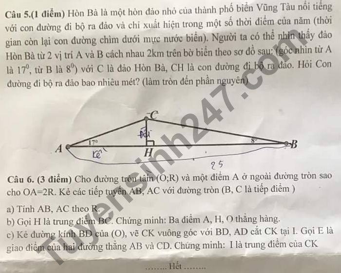 De thi hoc ki 1 Toan lop 9 nam 2020 huyen Binh Chanh