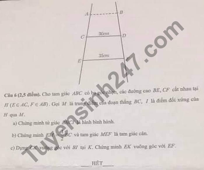 De thi hoc ki 1 Toan lop 8 TH Thuc Hanh Sai Gon nam 2020