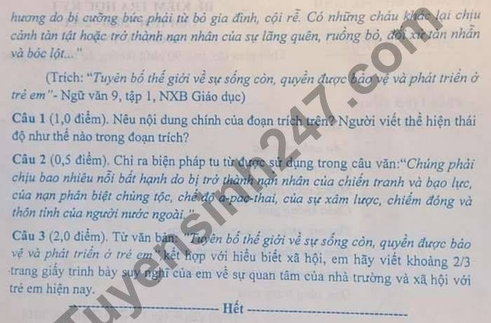 De thi hoc ki 1 nam 2020 mon Van lop 9 Phong GD Me Linh