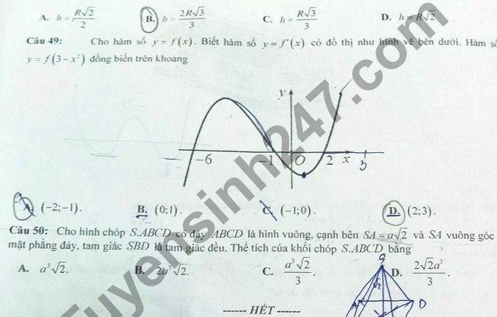 De thi hoc ki 1 mon Toan lop 12 THPT TP Sa Dec nam 2020
