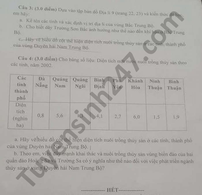 De thi hoc ki 1 nam 2020 THCS Thoai Ngoc Hau mon Dia lop 9