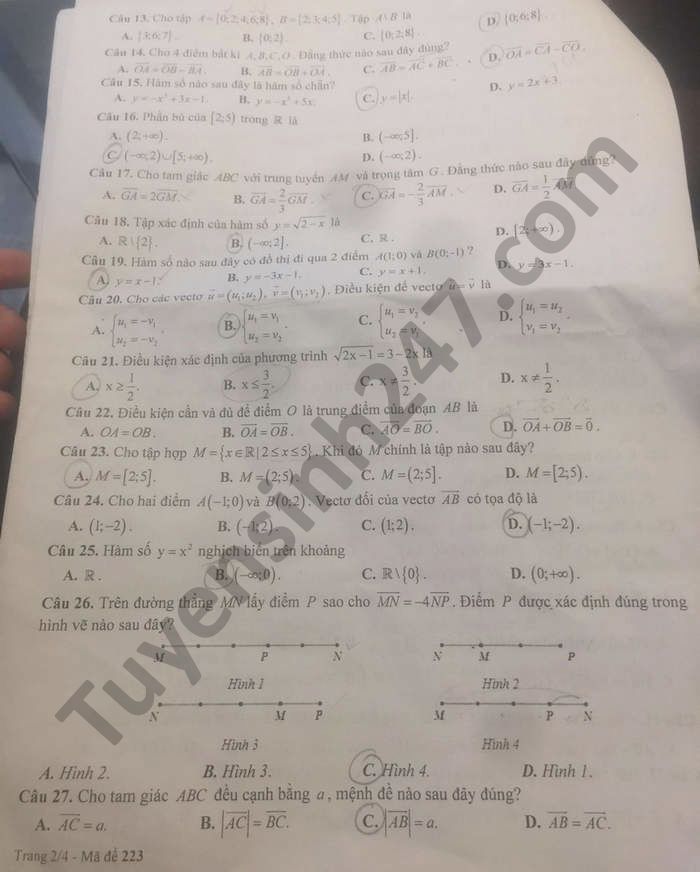 De thi hoc ki 1 nam 2020 THPT Phan Dang Luu mon Toan