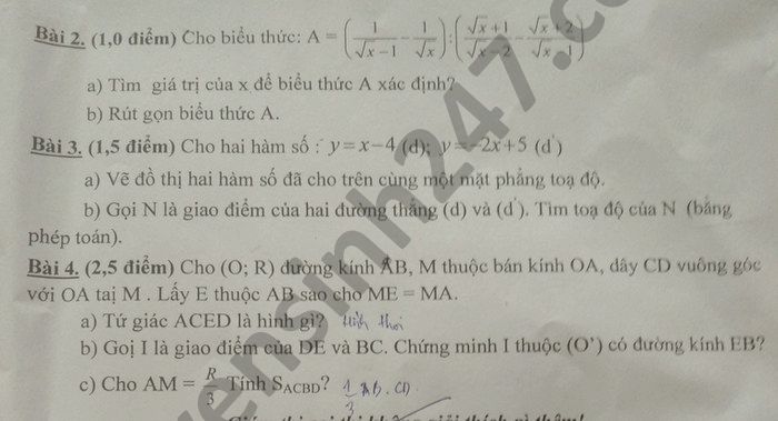 De thi hoc ki 1 Toan lop 9 THCS Bien Bach Dong nam 2020