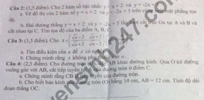De thi hoc ki 1 mon Toan lop 9 Phong GD U Minh Thuong 2020
