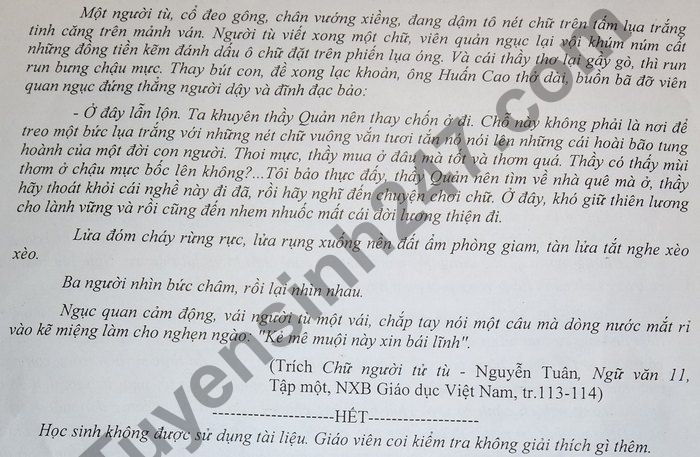 De thi hoc ki 1 lop 11 mon Van Truong PTDTNT Thai Nguyen 2020