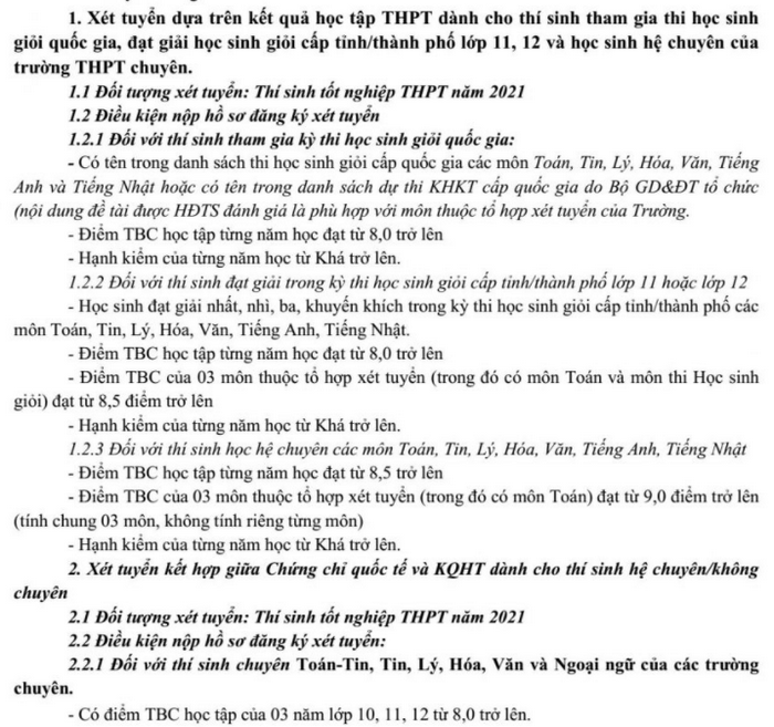 Phuong thuc tuyen sinh Dai hoc Ngoai thuong co so 2 du kien 2021