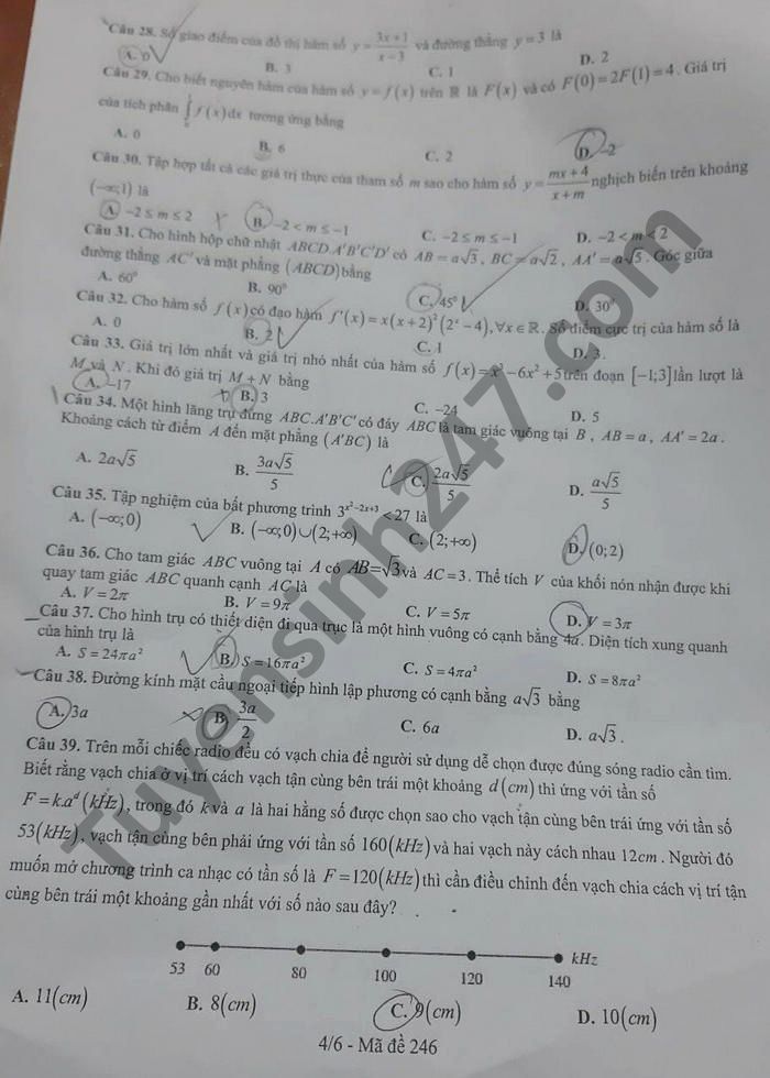 De thi thu tot nghiep THPT 2021 lan 2 mon Toan THPT Hau Loc 4
