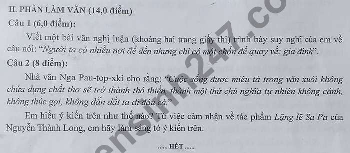 De thi chon HSG lop 9 cap TX mon Van Phong GD Duy Tien 2020-2021