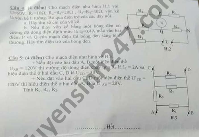 De thi chon hoc sinh gioi cap huyen Ly lop 9 Phong GD Phu Tan 2021