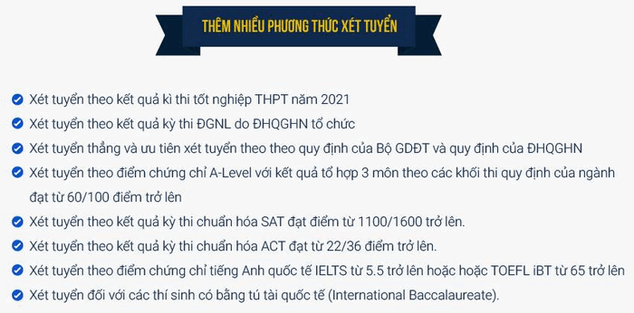 Khoa Quoc te - DHQG Ha Noi cong bo phuong an tuyen sinh 2021